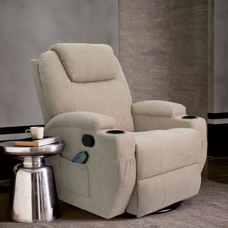 Latitude Run® Reclining Heated Massage Chair with Swivel and Rocking